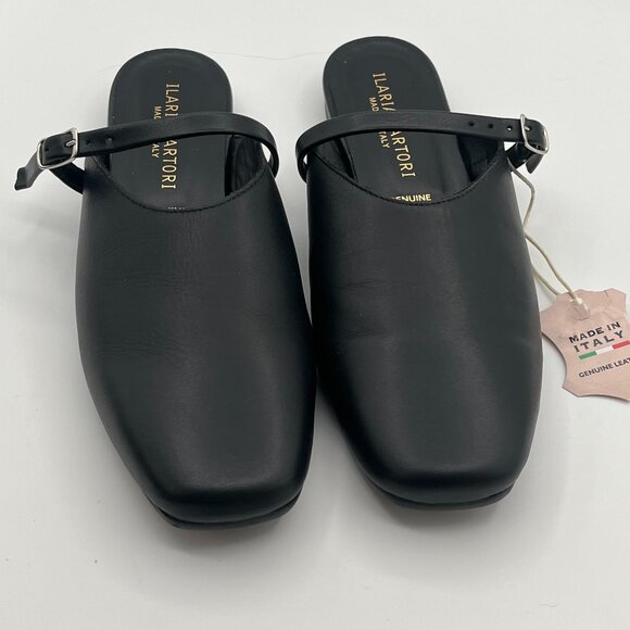 ILARIA SARTORI Women's Black‎ Genuine Leather Sandals Open Toe Size 8. Brand New - Picture 1 of 6